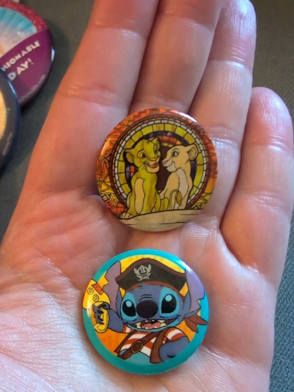 Disney Button Pin & Key Chain Lot - Picture 8 of 8